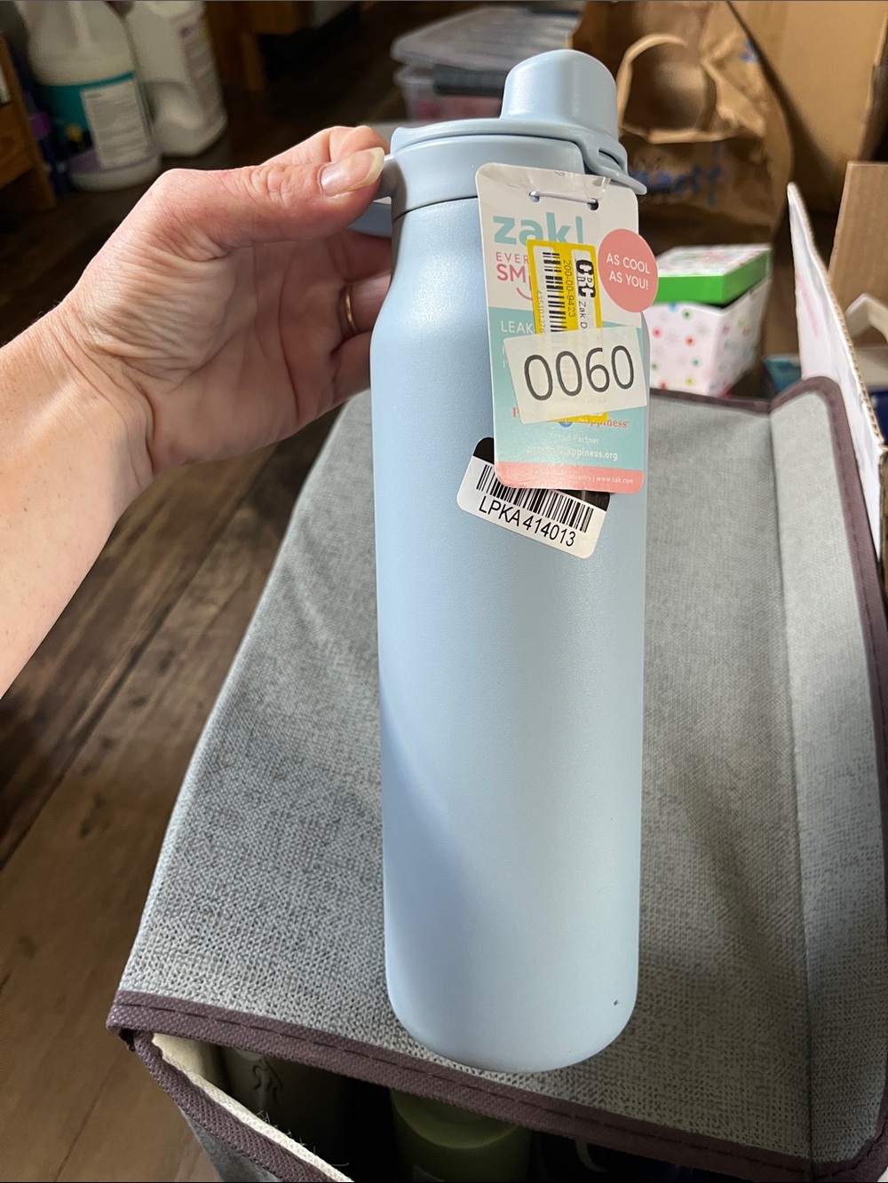 Zak! Light Blue Insulated Water Bottle with Leak-Resistant Lid